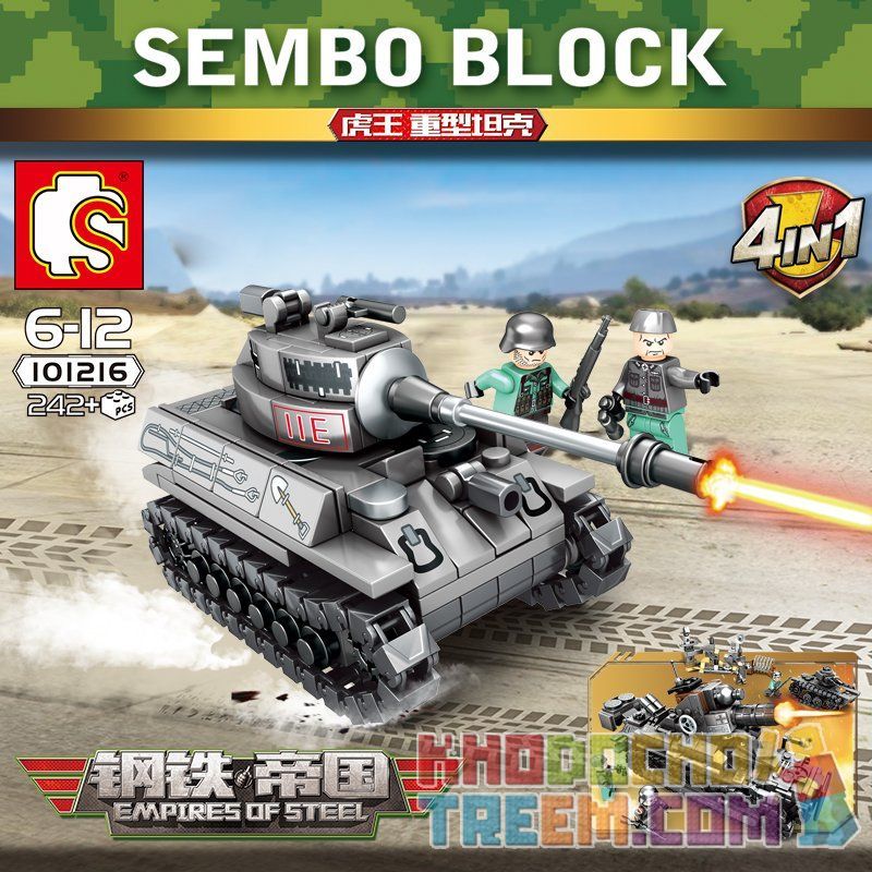 SEMBO 101213 101214 101215 101216 non  4 XE TĂNG KẾT HỢP THÀNH 1 LỚN bộ đồ chơi xếp lắp ráp ghép mô hình Empires Of Steel Đế Chế Thép 957 khối