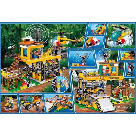 SEMBO 603032 non  TRẠM CỨU HỘ TRONG RỪNG bộ đồ chơi xếp lắp ráp ghép mô hình Rescue Team Đội Cứu Hộ 725 khối
