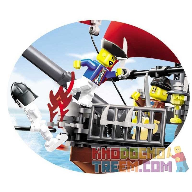 WANGE DR.LUCK 53041 non  HẢI TẶC RÂU ĐEN bộ đồ chơi xếp lắp ráp ghép mô hình Pirates Of The Caribbean PIRATES BLACK BEARD Cướp Biển Vùng Caribe 1123 khối