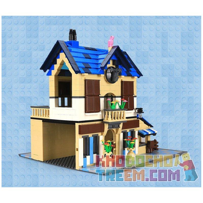 WANGE DR.LUCK 5311 non  NHÀ NGHỈ KIỂU PHÁP bộ đồ chơi xếp lắp ráp ghép mô hình Mini Modular FRENCH COUNTRY LODGE Đường Phố Thu Nhỏ 1298 khối