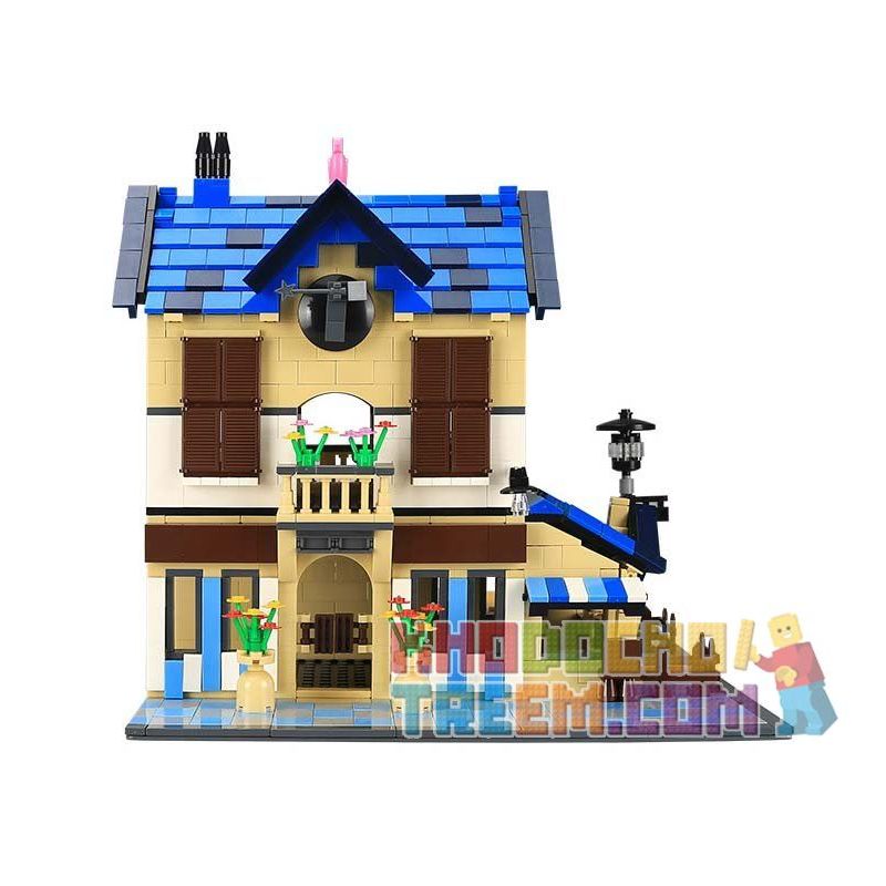 WANGE DR.LUCK 5311 non  NHÀ NGHỈ KIỂU PHÁP bộ đồ chơi xếp lắp ráp ghép mô hình Mini Modular FRENCH COUNTRY LODGE Đường Phố Thu Nhỏ 1298 khối