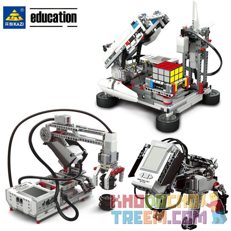 Kazi KJ30010A 30010A Xếp hình kiểu Lego TECHNIC EV5 Small Particle Robot Set Bộ Lắp Ghép Robocon Có Động Cơ EV5 822 khối có động cơ pin