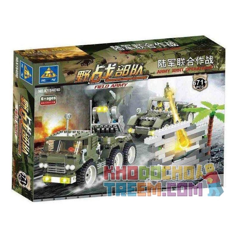 Kazi KY84010 84010 non Lego XE QUÂN SỰ ĐI RỪNG bộ đồ chơi xếp lắp ráp ghép mô hình Military Army FIELD ARMY JOINT OPERATIONS Quân Sự Bộ Đội 671 khối