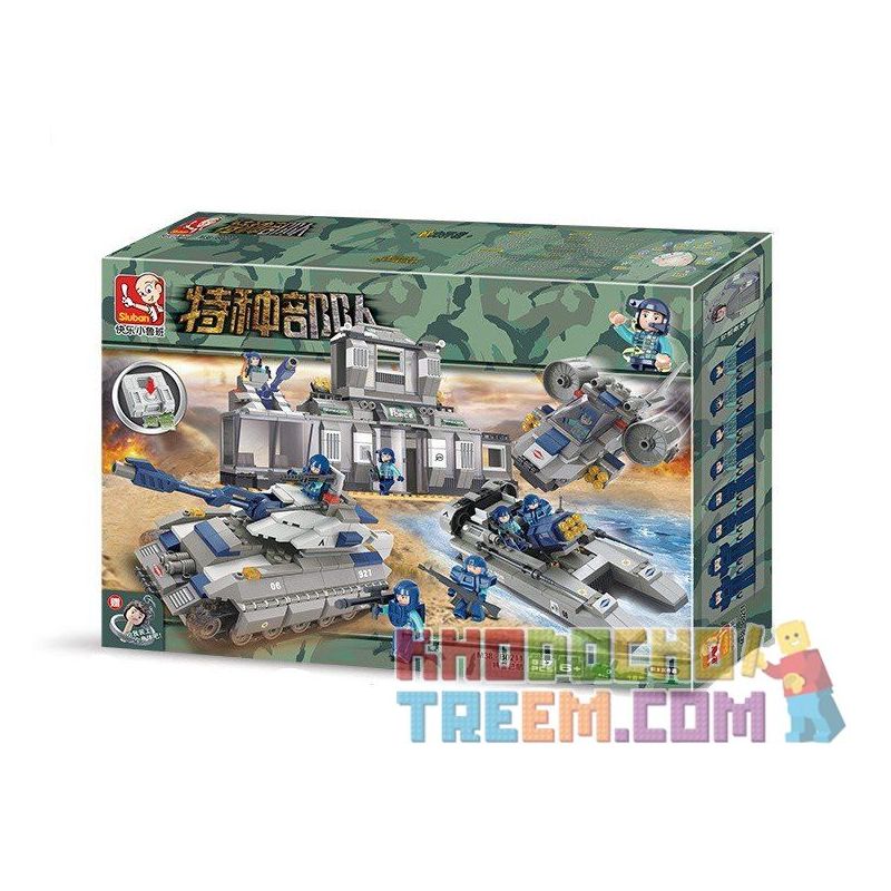 SLUBAN M38-B0211 B0211 0211 M38B0211 38-B0211 non  TRỤ SỞ LỰC LƯỢNG CẢNH SÁT ĐẶC BIỆT bộ đồ chơi xếp lắp ráp ghép mô hình Military Army Quân Sự Bộ Đội 822 khối