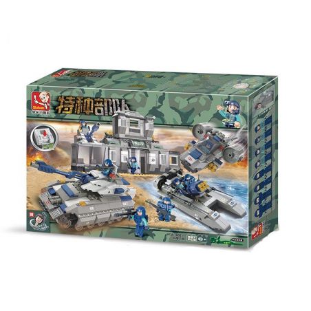SLUBAN M38-B0211 B0211 0211 M38B0211 38-B0211 non  TRỤ SỞ LỰC LƯỢNG CẢNH SÁT ĐẶC BIỆT bộ đồ chơi xếp lắp ráp ghép mô hình Military Army Quân Sự Bộ Đội 822 khối