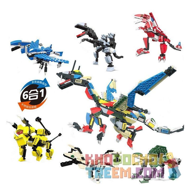 JIE STAR 27043 Xếp hình kiểu  CREATOR 6 In 1 Dinosaur Set Khủng Long 661 khối