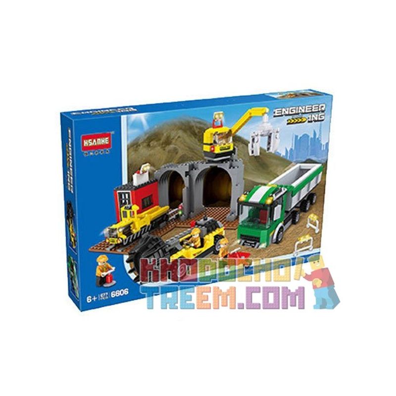 HSANHE 6606 Xếp hình kiểu  CITY Construction Machines Drilling Machine,Crane, Dump Truck Máy Công Trình Cần Cẩu, Xe Ben, Máy Khoan Hầm 677 khối