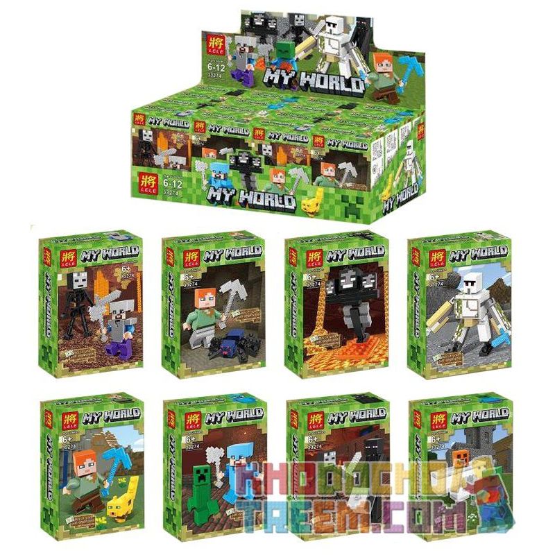 LELE 33274 non Lego 8 CẢNH NHỎ CỦA ĐỊA NGỤC MINIFIGURES bộ đồ chơi xếp lắp ráp ghép mô hình Minecraft MY WORLD Game Xây Dựng