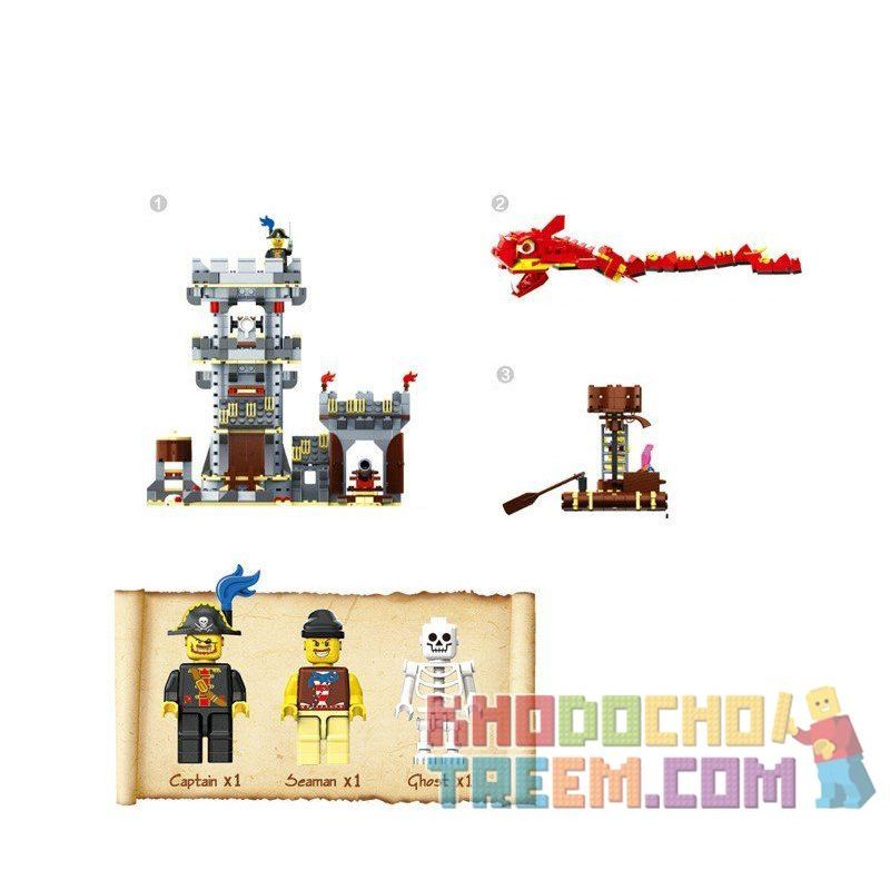 WANGE 54041 Xếp hình kiểu  PIRATES OF THE CARIBBEAN Sea Monster Attack Thủy Quái Tấn Công 747 khối