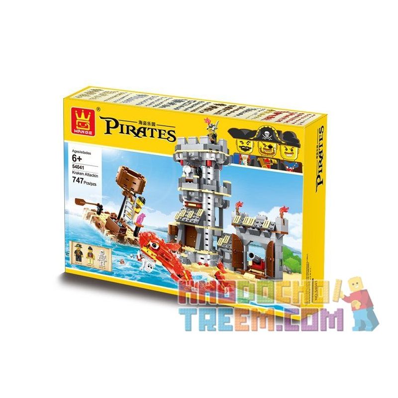 WANGE 54041 Xếp hình kiểu  PIRATES OF THE CARIBBEAN Sea Monster Attack Thủy Quái Tấn Công 747 khối