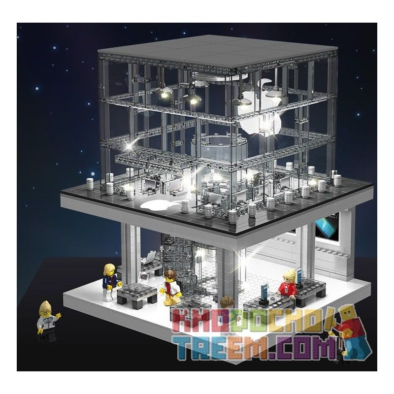 SEMBO SD6900 6900 non Lego CỬA HÀNG APPLE CÓ ĐÈN bộ đồ chơi xếp lắp ráp ghép mô hình Modular Buildings SEMBO BLOCK Mô Hình Nhà Cửa 1116 khối