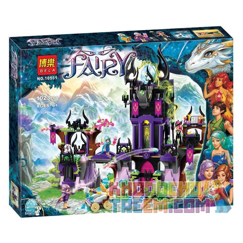 NOT Lego ELVES 41180 Ragana's Magic Shadow Castle Genie The Dark Magic Castle Of Lagana , Bela Lari 10551 Xếp hình Tòa Lâu Đài Bóng Ma Của Mụ Phù Thủy Ragana 1014 khối