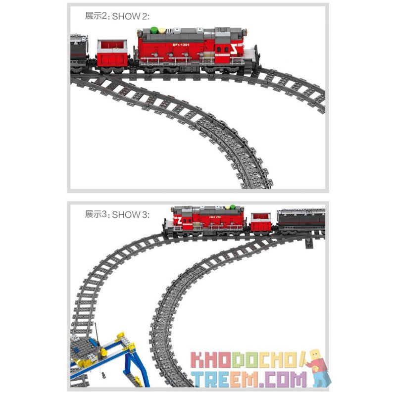 Kazi KY98219 98219 non  TÀU HỎA CÓ RAY VỚI ĐỘNG CƠ PIN bộ đồ chơi xếp lắp ráp ghép mô hình Trains RAIL TRAIN DF5 1002 khối Kazi KY98219 98219 non  TÀU HỎA CÓ RAY VỚI ĐỘNG CƠ PIN bộ đồ chơi xếp lắp ráp ghép mô hình Trains RAIL TRAIN DF5 1002 khối