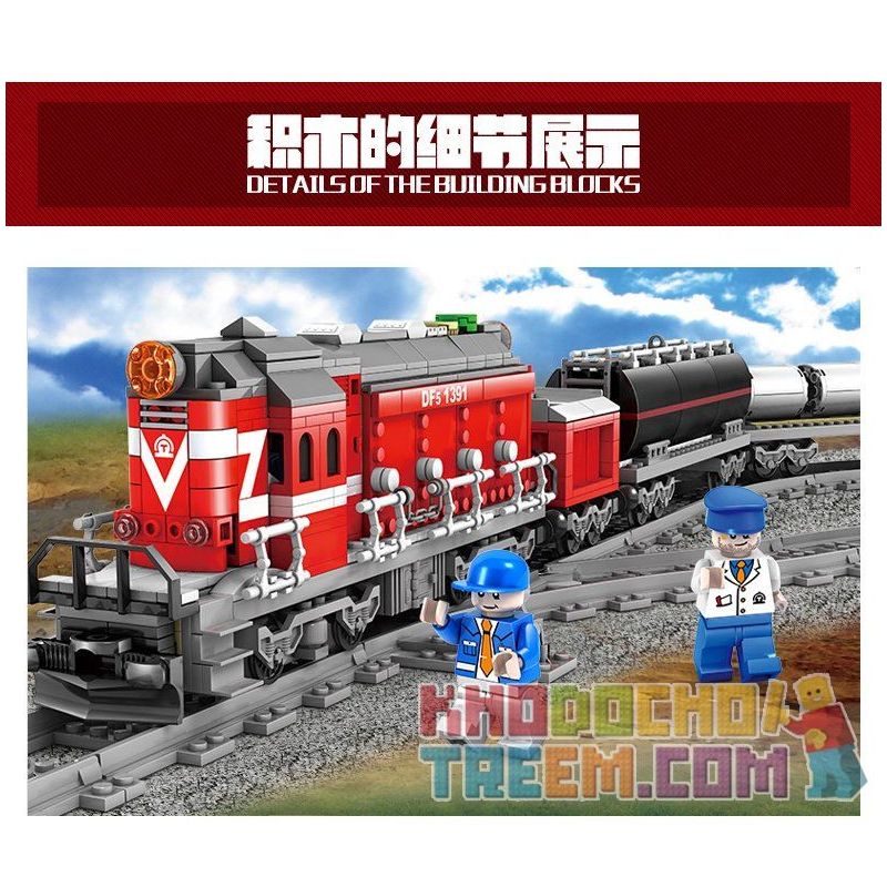 Kazi KY98219 98219 non  TÀU HỎA CÓ RAY VỚI ĐỘNG CƠ PIN bộ đồ chơi xếp lắp ráp ghép mô hình Trains RAIL TRAIN DF5 1002 khối Kazi KY98219 98219 non  TÀU HỎA CÓ RAY VỚI ĐỘNG CƠ PIN bộ đồ chơi xếp lắp ráp ghép mô hình Trains RAIL TRAIN DF5 1002 khối