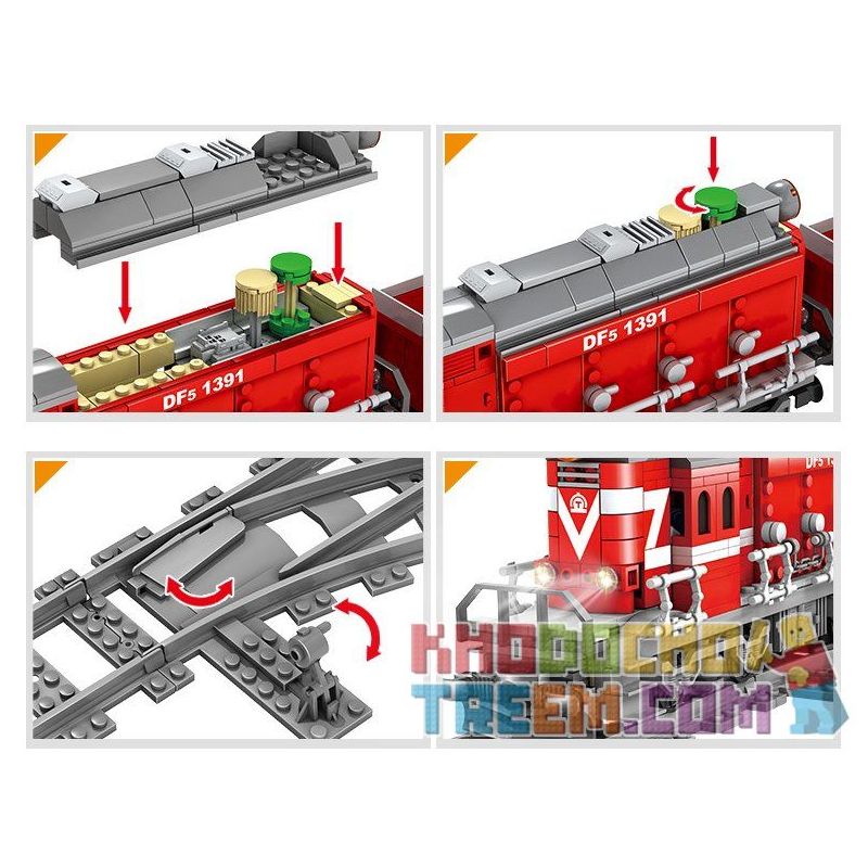 Kazi KY98219 98219 non  TÀU HỎA CÓ RAY VỚI ĐỘNG CƠ PIN bộ đồ chơi xếp lắp ráp ghép mô hình Trains RAIL TRAIN DF5 1002 khối Kazi KY98219 98219 non  TÀU HỎA CÓ RAY VỚI ĐỘNG CƠ PIN bộ đồ chơi xếp lắp ráp ghép mô hình Trains RAIL TRAIN DF5 1002 khối