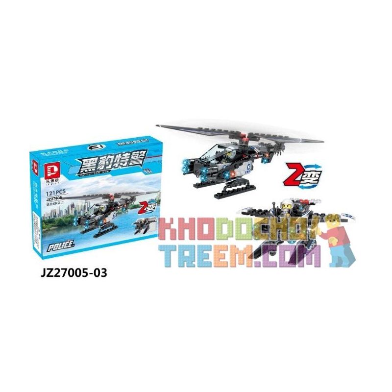 LE DI PIN 27005 27005-1 27005-2 27005-3 27005-4 Xếp hình kiểu  SWAT SPECIAL FORCE 8 In 4 In 1 SWAT Helicopter 8 Trong 4 Trong 1 Trực Thăng SWAT gồm 4 hộp nhỏ 490 khối