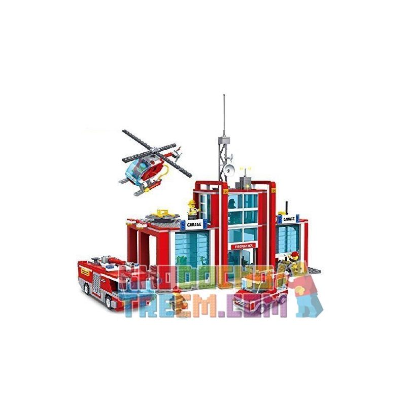 Kazi KY98214 98214 non Lego TRẠM CỨU HỎA bộ đồ chơi xếp lắp ráp ghép mô hình Fire Rescure FIRE ENGINE 975 khối