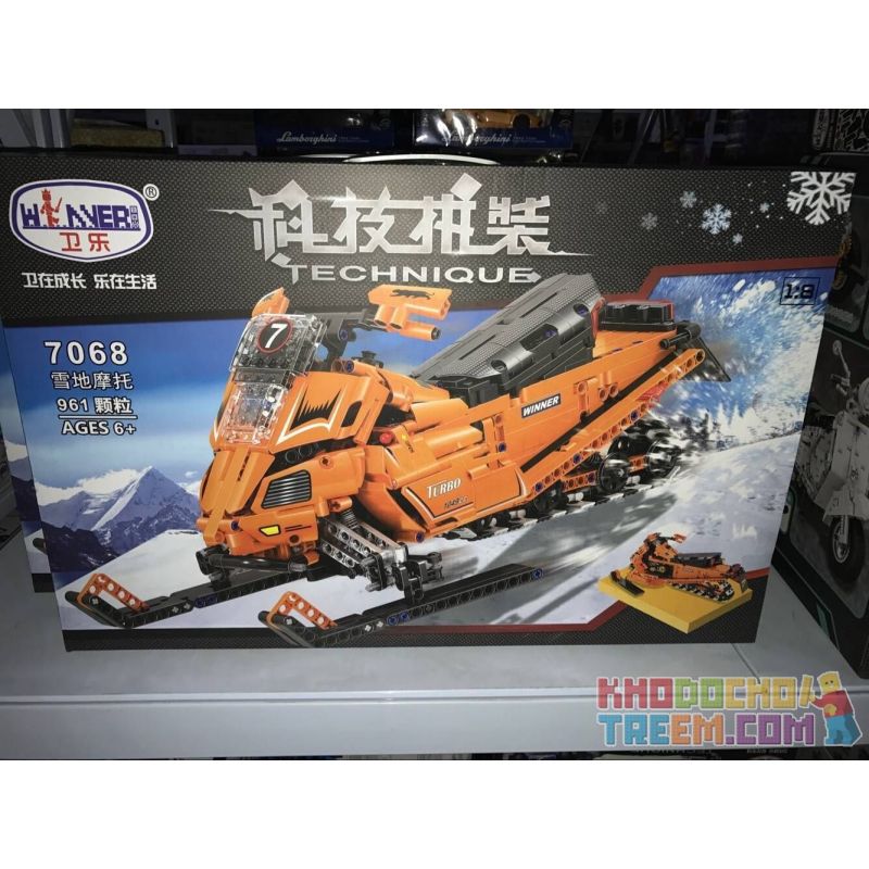 Winner 7068 non  XE MÔ TÔ TRƯỢT TUYẾT SIÊU ĐẲNG tỷ lệ 1:8 bộ đồ chơi xếp lắp ráp ghép mô hình  THE TURBO SNOWMOBILE MOTO Kỹ Thuật Công Nghệ Cao Mô Hình Phương Tiện 961 khối
