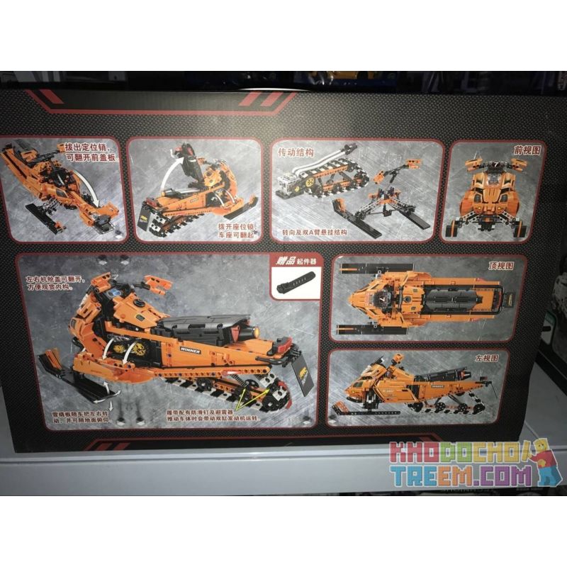 Winner 7068 non  XE MÔ TÔ TRƯỢT TUYẾT SIÊU ĐẲNG tỷ lệ 1:8 bộ đồ chơi xếp lắp ráp ghép mô hình  THE TURBO SNOWMOBILE MOTO Kỹ Thuật Công Nghệ Cao Mô Hình Phương Tiện 961 khối