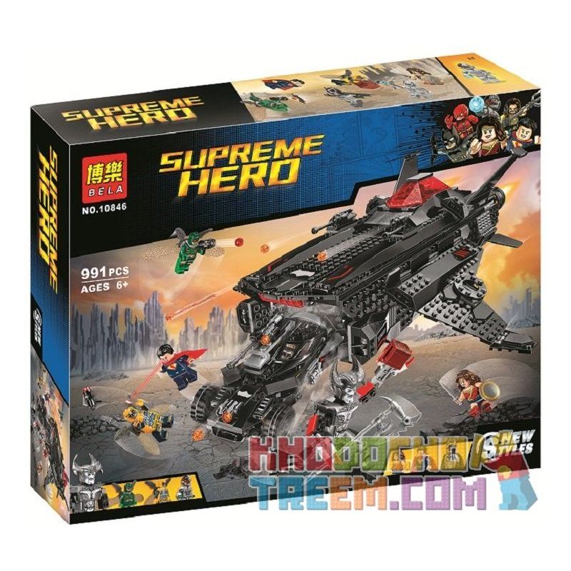NOT Lego FLYING FOX BATMOBILE AIRLIFT ATTACK 76087 Bela 10846 Lari 10846 xếp lắp ráp ghép mô hình TRẬN CHIẾN CỦA TÀU KHÔNG VẬN CÁO BAY CUỘC TẤN CÔNG BẰNG MÁY BATMOBILE Dc Comics Super Heroes Siêu Anh Hùng Dc 955 khối