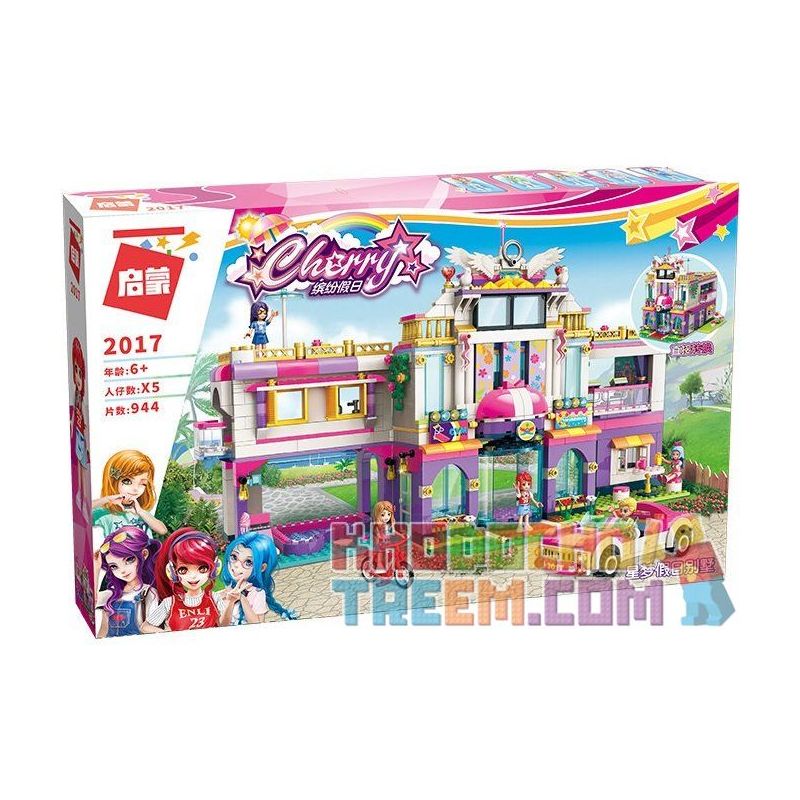 Enlighten 2017 Qman 2017 non  KỲ NGHỈ CỦA CÁC CÔ GÁI Ở NGÔI BIỆT THỰ SANG TRỌNG bộ đồ chơi xếp lắp ráp ghép mô hình Cherry Cô Nàng Ngọt Ngào 944 khối