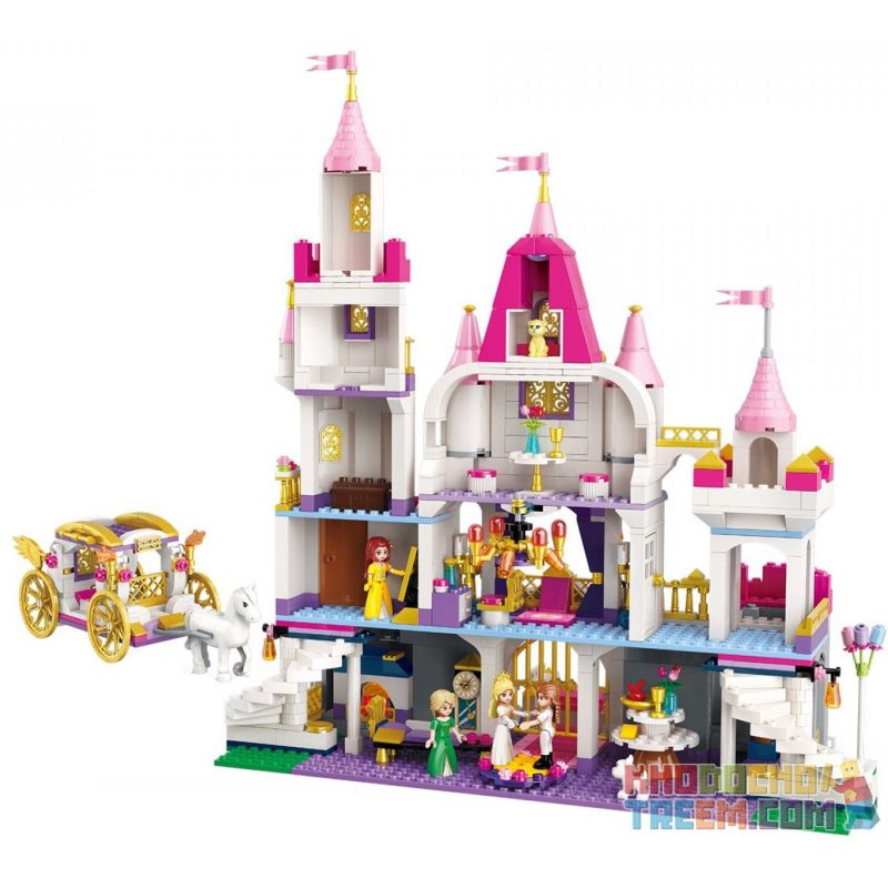 Enlighten 2612 Qman 2612 non  LÂU ĐÀI CỦA CÔNG CHÚA LEAH VÀ HOÀNG TỬ bộ đồ chơi xếp lắp ráp ghép mô hình Prinecess Leah PRINECESS LEAH ANGEL CASTLE CELEBRATION 938 khối