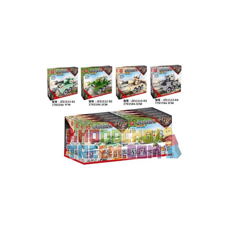 LE DI PIN 11112 Xếp hình kiểu  MILITARY ARMY 4 In 1 World War II Tank 4 Trong 1 Xe Tăng Thế Chiến Thứ 2 654 khối