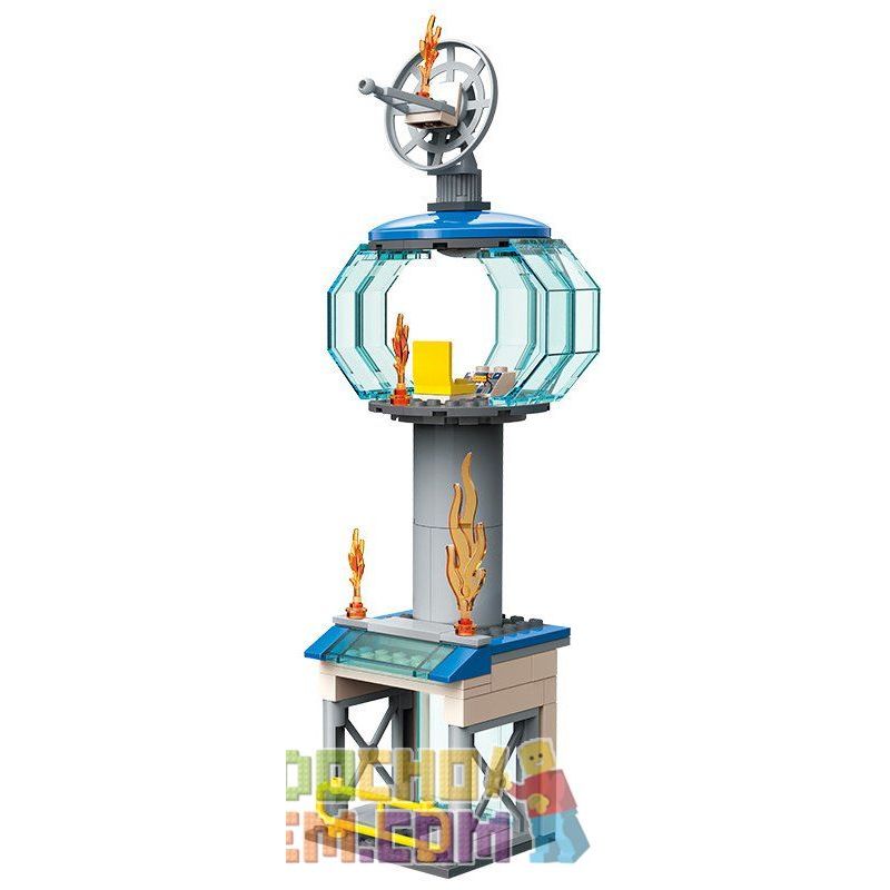 Enlighten 2809 Qman 2809 non  CHỮA CHÁY NGỌN THÁP bộ đồ chơi xếp lắp ráp ghép mô hình Fire Rescure FIRE RESCUE Cứu Hỏa 647 khối