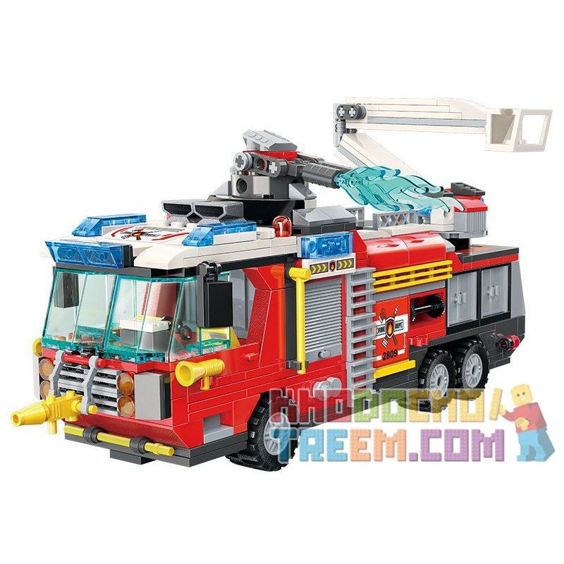 Enlighten 2809 Qman 2809 non  CHỮA CHÁY NGỌN THÁP bộ đồ chơi xếp lắp ráp ghép mô hình Fire Rescure FIRE RESCUE Cứu Hỏa 647 khối