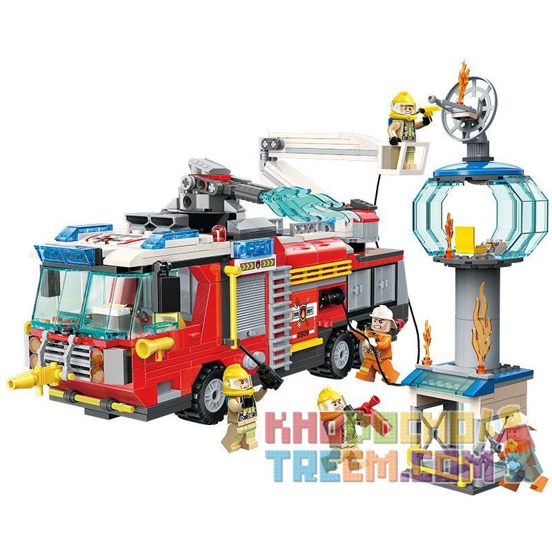 Enlighten 2809 Qman 2809 non Lego CHỮA CHÁY NGỌN THÁP bộ đồ chơi xếp lắp ráp ghép mô hình Fire Rescure FIRE RESCUE Cứu Hỏa 647 khối