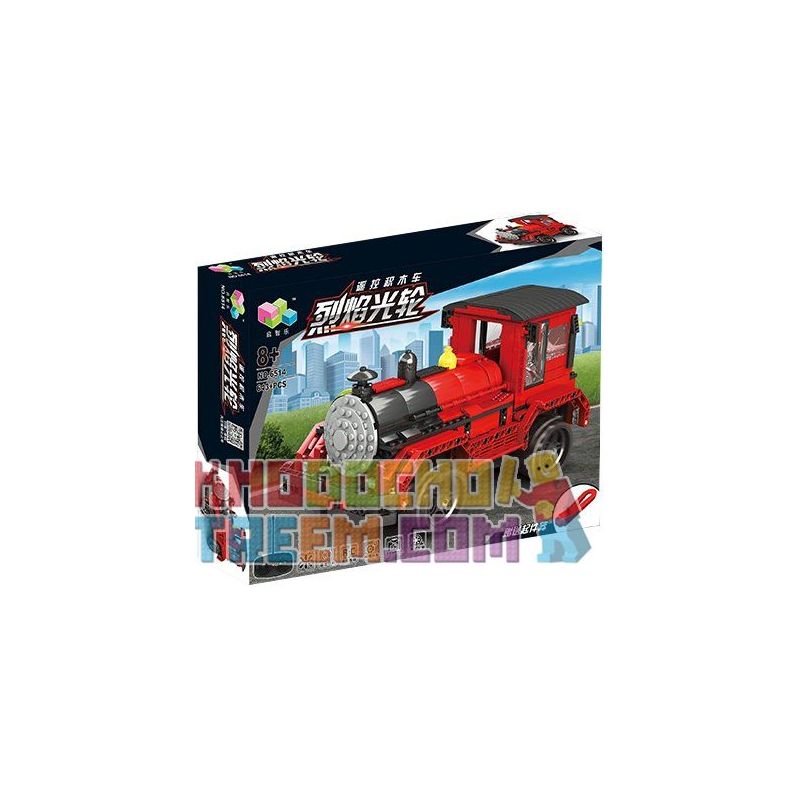 QIZHILE 6514 Xếp hình kiểu   Remote Control Locomotive Đầu Máy Xe Lửa điều Khiển Từ Xa 643 khối điều khiển từ xa