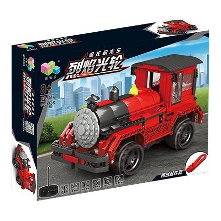 QIZHILE 6514 Xếp hình kiểu   Remote Control Locomotive Đầu Máy Xe Lửa điều Khiển Từ Xa 643 khối điều khiển từ xa