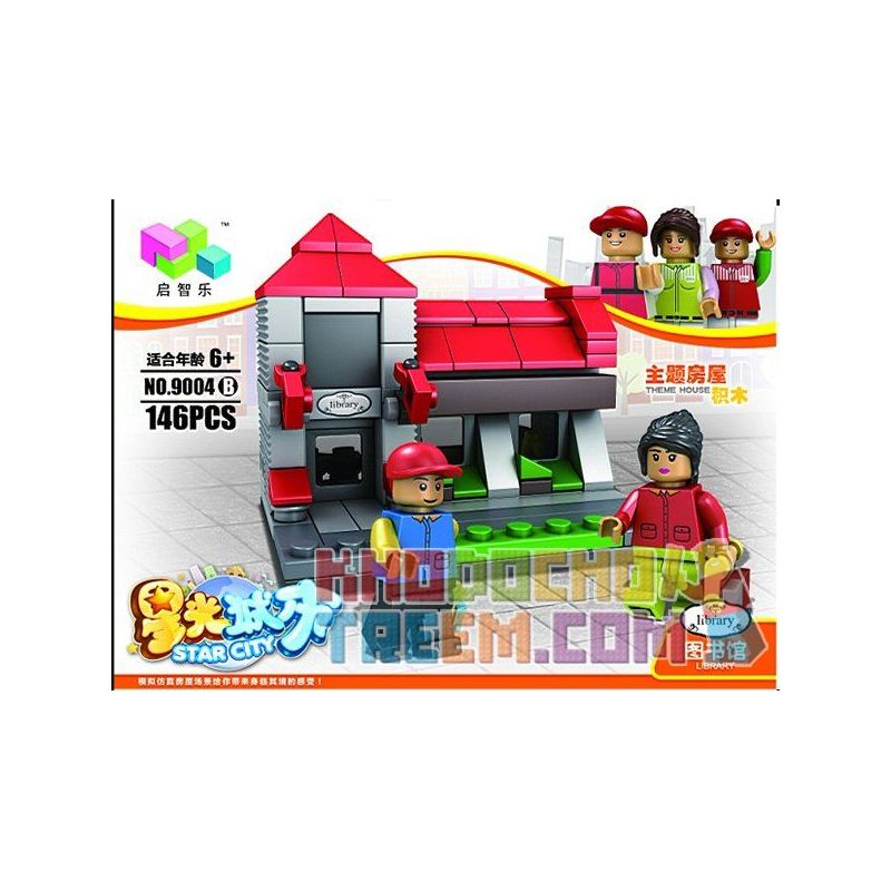 QIZHILE 60004 Xếp hình kiểu  MINI MODULAR Shop, Hotel, Zoo_Happy KTV, Library, Barber Shop, Model Karaoke, Thư Viện, Tiệm Cắt Tóc, Cửa Hàng, Khách Sạn 893 khối