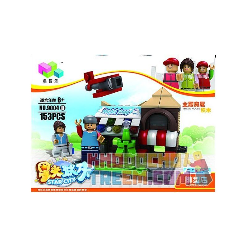 QIZHILE 60004 Xếp hình kiểu  MINI MODULAR Shop, Hotel, Zoo_Happy KTV, Library, Barber Shop, Model Karaoke, Thư Viện, Tiệm Cắt Tóc, Cửa Hàng, Khách Sạn 893 khối