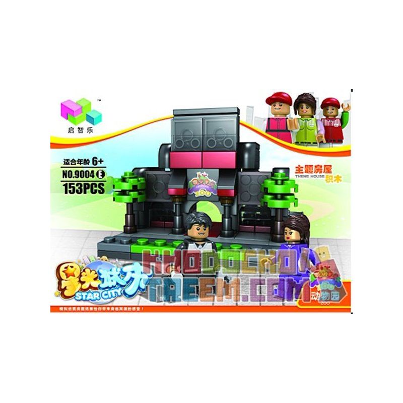 QIZHILE 60004 Xếp hình kiểu  MINI MODULAR Shop, Hotel, Zoo_Happy KTV, Library, Barber Shop, Model Karaoke, Thư Viện, Tiệm Cắt Tóc, Cửa Hàng, Khách Sạn 893 khối