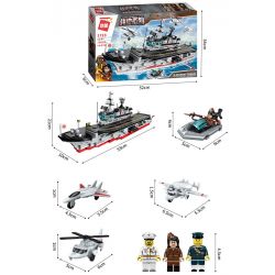 Enlighten 1723 Qman 1723 non  TÀU SÂN BAY RẮN ĐỎ bộ đồ chơi xếp lắp ráp ghép mô hình Tactical Espionage Action Chiến Thuật Quân Sự 642 khối