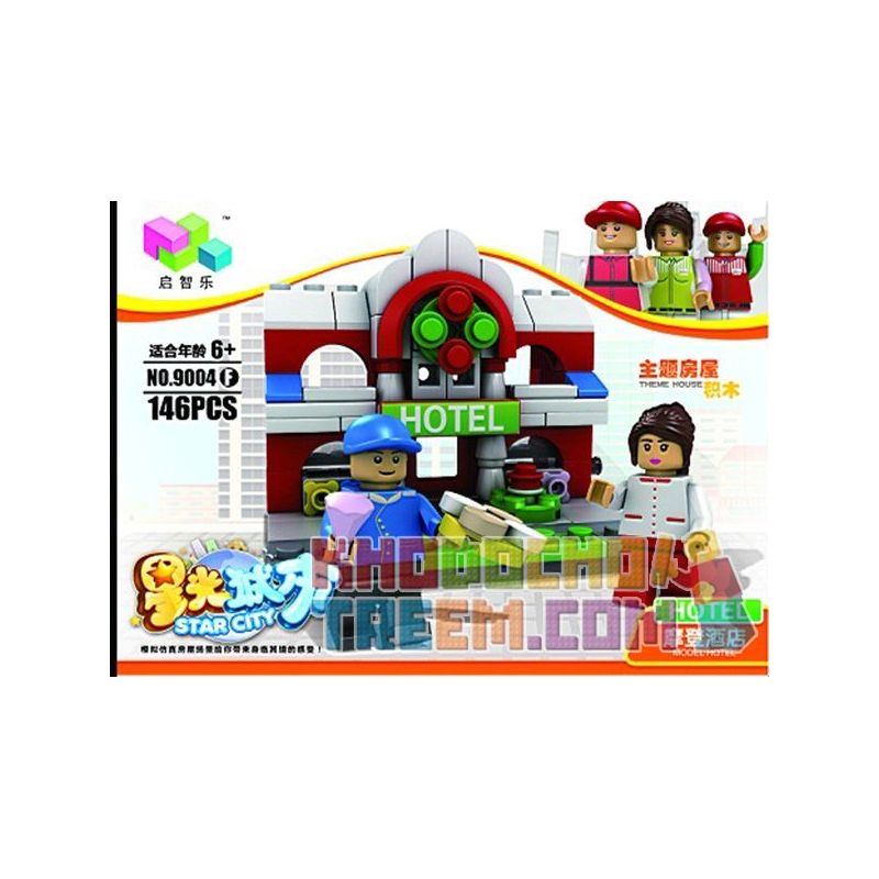 QIZHILE 60004 Xếp hình kiểu  MINI MODULAR Shop, Hotel, Zoo_Happy KTV, Library, Barber Shop, Model Karaoke, Thư Viện, Tiệm Cắt Tóc, Cửa Hàng, Khách Sạn 893 khối