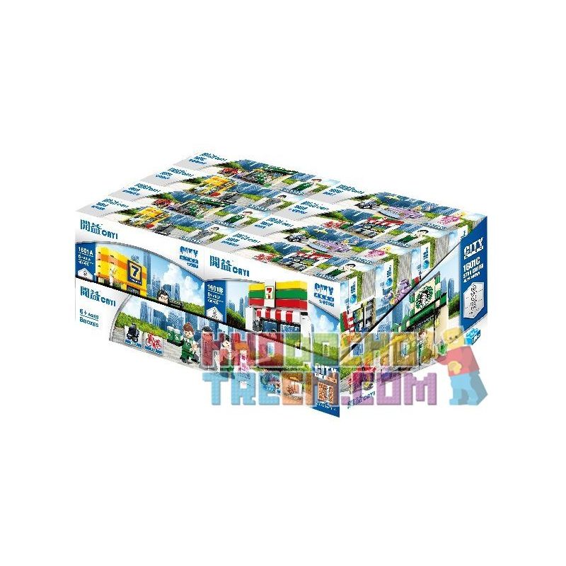 CAYI 1601A 1601B 1601C 1601D non  KHÁCH SẠN CỬA HÀNG TIỆN LỢI QUÁN CAFE NGÀY NGHỈ LỄ bộ đồ chơi xếp lắp ráp ghép mô hình City Thành Phố 421 khối