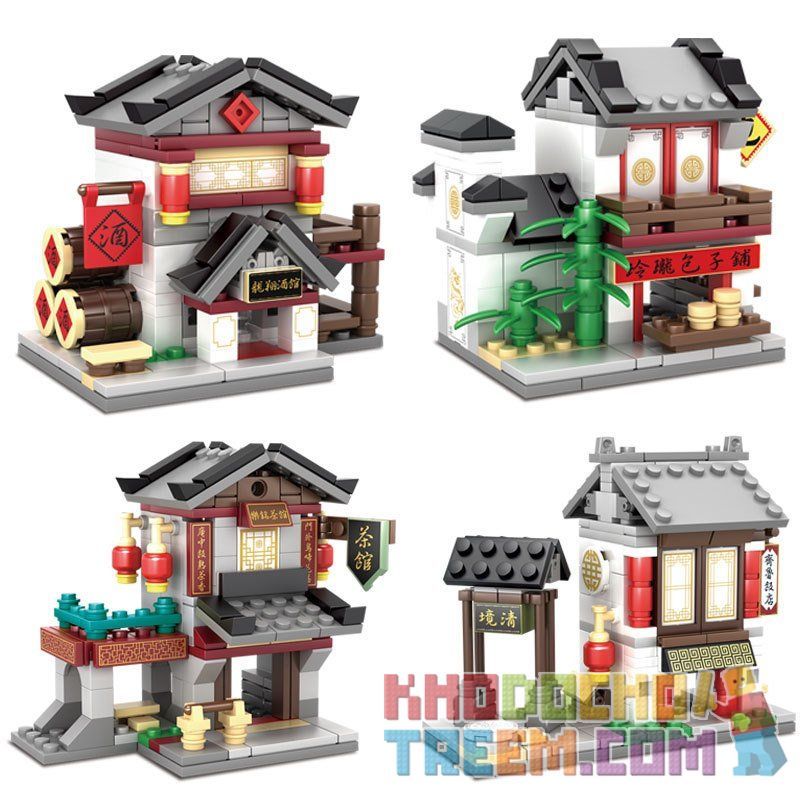 Kazi KY5005 5005 non  KHU PHỐ THƯƠNG MẠI ZHONG HUA bộ đồ chơi xếp lắp ráp ghép mô hình Mini Modular ZHONG HUA STREET COMMERCIAL Đường Phố Thu Nhỏ 617 khối