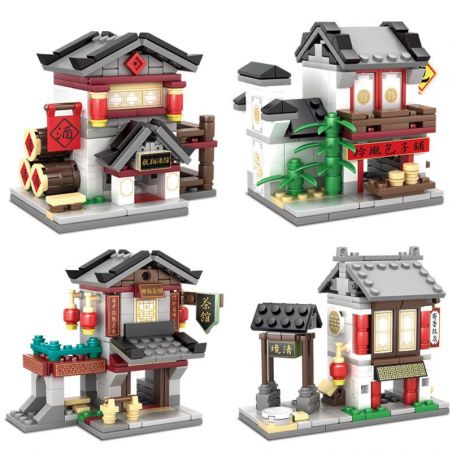 Kazi KY5005 5005 non  KHU PHỐ THƯƠNG MẠI ZHONG HUA bộ đồ chơi xếp lắp ráp ghép mô hình Mini Modular ZHONG HUA STREET COMMERCIAL Đường Phố Thu Nhỏ 617 khối