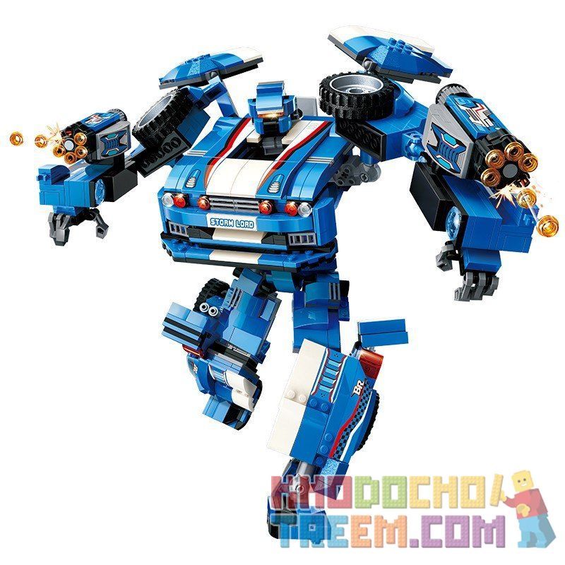 Enlighten 3303 Qman 3303 non  NGƯỜI MÁY CẢNH SÁT BIẾN HÌNH THÀNH Ô TÔ STORM bộ đồ chơi xếp lắp ráp ghép mô hình Transformers BLAST RANGER STORM Robot Đại Chiến Người Máy Biến Hình 823 khối