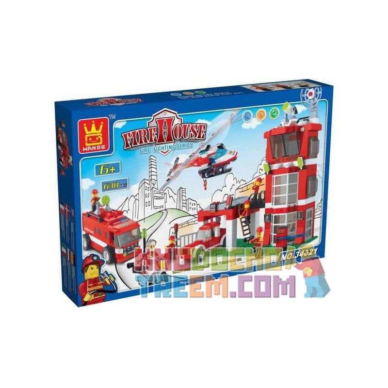WANGE 34021 Xếp hình kiểu  CITY Firefighters On Duty Lính Cứu Hỏa Làm Nhiệm Vụ 638 khối