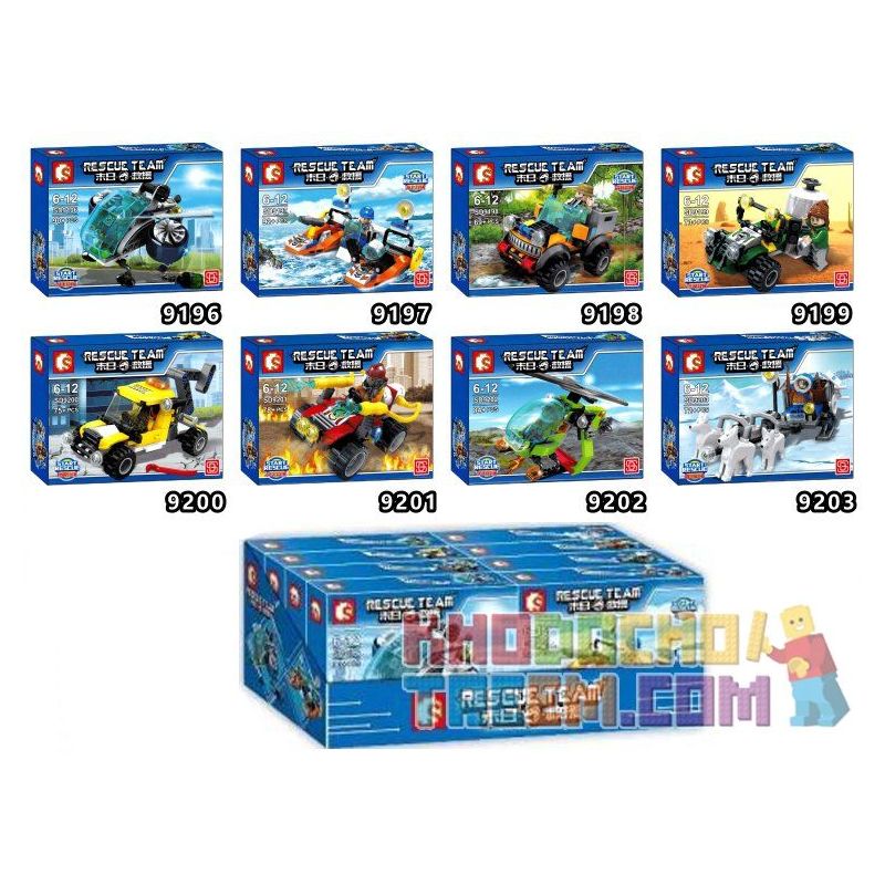 SEMBO SD9196 9196 SD9197 9197 SD9198 9198 SD9199 9199 SD9200 9200 SD9201 9201 SD9202 9202 SD9203 9203 Xếp hình kiểu  CITY City's Heroes Đội Giải Cứu Của Thành Phố gồm 8 hộp nhỏ 633 khối