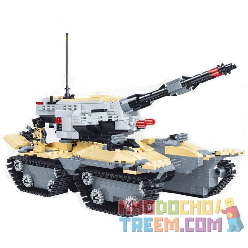 JIE STAR 29028 Xếp hình kiểu Lego MILITARY ARMY Double Gun Assault Tank Xe Tăng Tấn Công 2 Nòng 831 khối