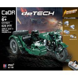 DOUBLEE CADA C51021 51021 non  XE GẮN MÁY QUÂN SỰ THẾ CHIẾN THỨ HAI bộ đồ chơi xếp lắp ráp ghép mô hình  WORLD WAR II MILITARY MOTORCYCLE Kỹ Thuật Công Nghệ Cao Mô Hình Phương Tiện 629 khối