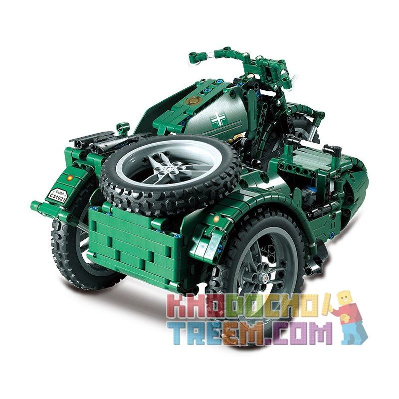 DOUBLEE CADA C51021 51021 non  XE GẮN MÁY QUÂN SỰ THẾ CHIẾN THỨ HAI bộ đồ chơi xếp lắp ráp ghép mô hình  WORLD WAR II MILITARY MOTORCYCLE Kỹ Thuật Công Nghệ Cao Mô Hình Phương Tiện 629 khối