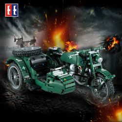 DOUBLEE CADA C51021 51021 Xếp hình kiểu Lego TECHNIC World War II Military Motorcycle Xe Gắn Máy Quân Sự Thế Chiến Thứ Hai 629 khối điều khiển từ xa