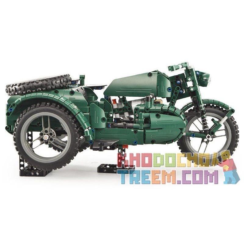 DOUBLEE CADA C51021 51021 non  XE GẮN MÁY QUÂN SỰ THẾ CHIẾN THỨ HAI bộ đồ chơi xếp lắp ráp ghép mô hình  WORLD WAR II MILITARY MOTORCYCLE Kỹ Thuật Công Nghệ Cao Mô Hình Phương Tiện 629 khối