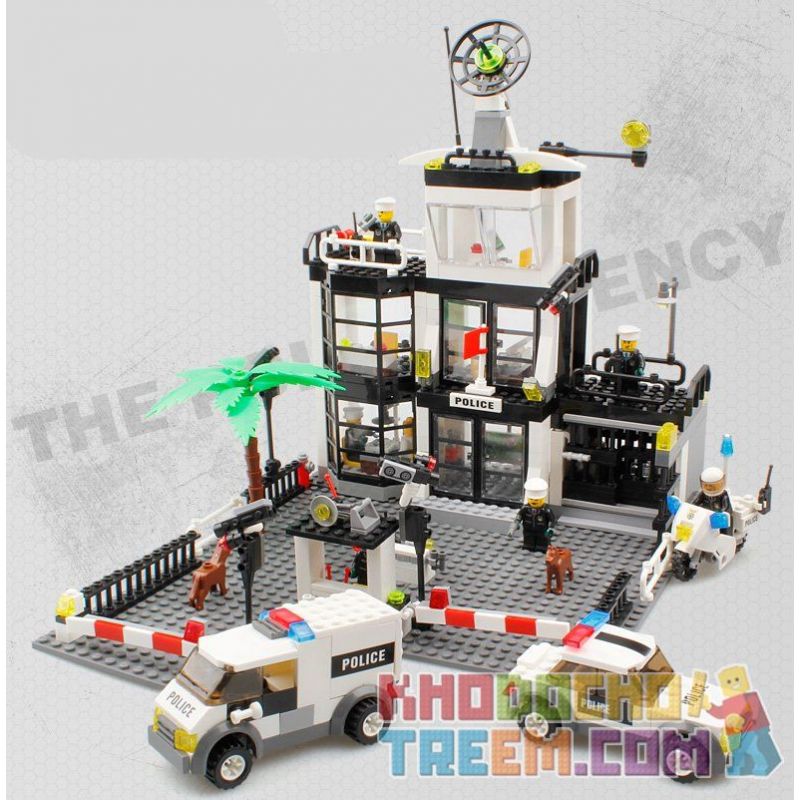 Kazi KY6725 6725 non Lego TRỤ SỞ CẢNH SÁT bộ đồ chơi xếp lắp ráp ghép mô hình City POLICE Thành Phố 631 khối