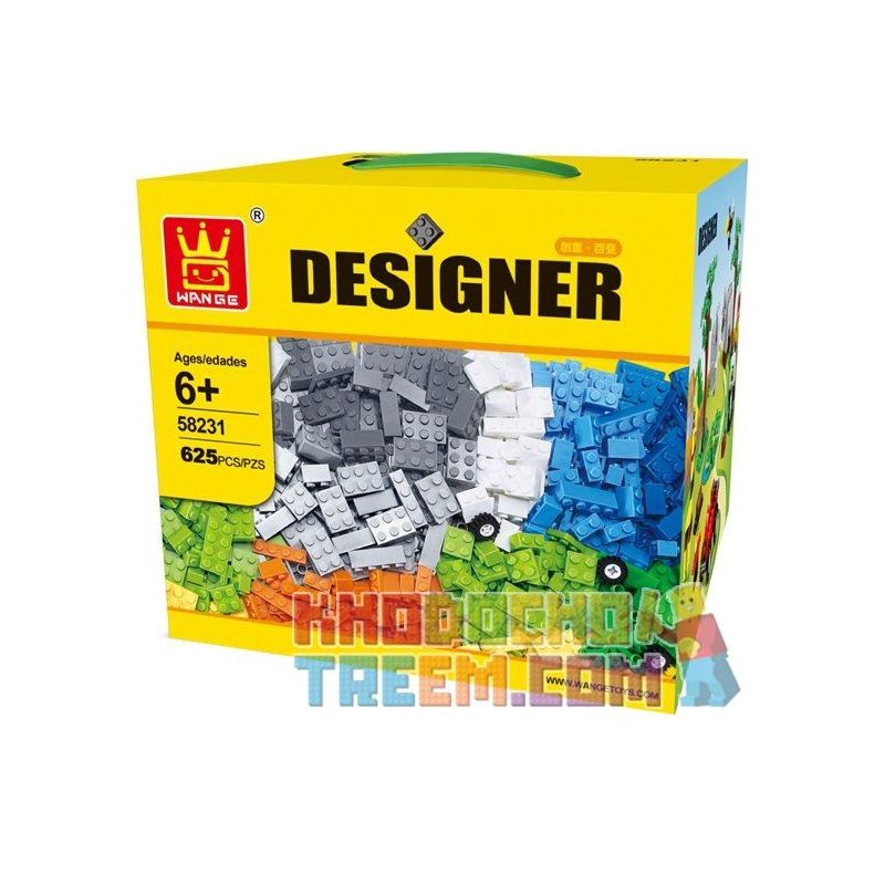 WANGE DR.LUCK 58231 non Lego THỎA SỨC SÁNG TẠO VỚI CÁC KHỐI NHỎ bộ đồ chơi xếp lắp ráp ghép mô hình Dacta DESIGNER Học Tập 625 khối